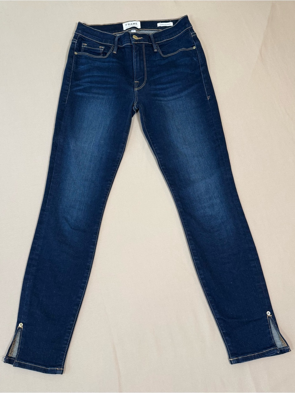 FRAME Le Skinny de Jeanne, High Rise Skinny Cropped Jean, Dark Wash, Size 27.